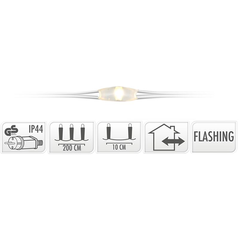 Extra productfoto: Cascade Kerstverlichting - 200 LED - Vuurvliegjeseffect - 10 Strengen van 2 Meter