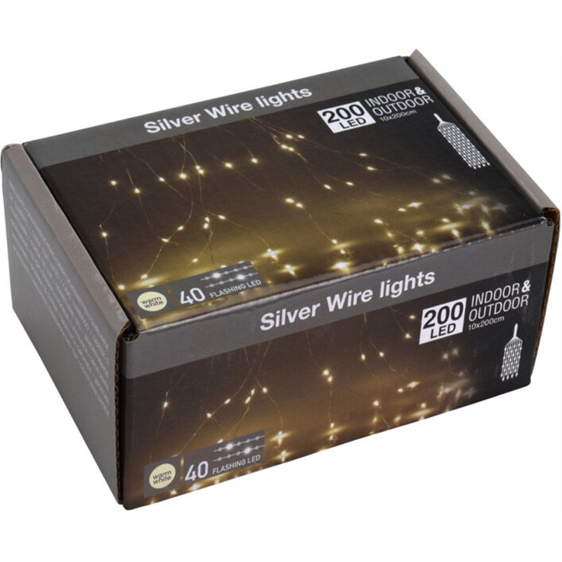 Extra productfoto: Cascade Kerstverlichting - 200 LED - Vuurvliegjeseffect - 10 Strengen van 2 Meter