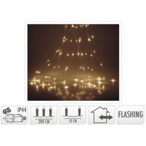Productfoto: Cascade Kerstverlichting - 200 LED - Vuurvliegjeseffect - 10 Strengen van 2 Meter