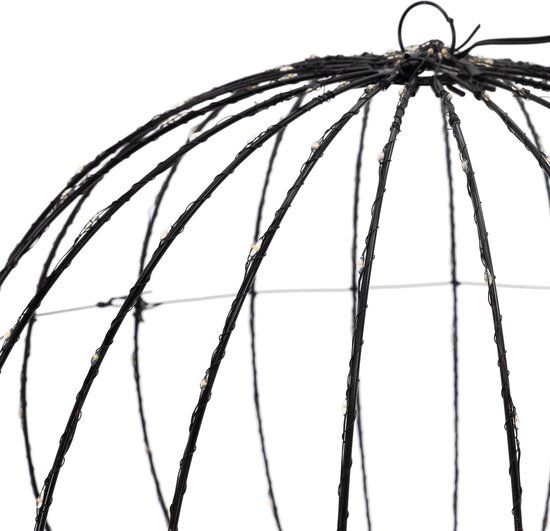 Extra productfoto: Ceruzo LED-Lichtbol - 50 cm - 320 LED - Extra Warm Wit - Timer - Zwart Metaal