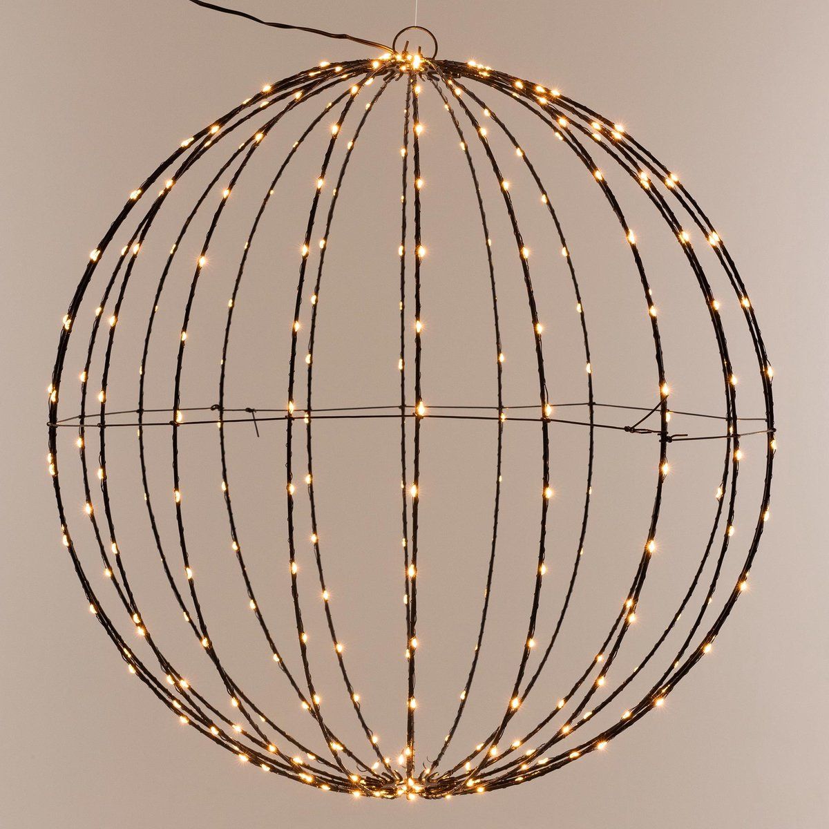 Productfoto: Ceruzo LED-Lichtbol - 50 cm - 320 LED - Extra Warm Wit - Timer - Zwart Metaal