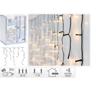 IJspegel kerstverlichting 180 LED, 5,85 meter, warm wit