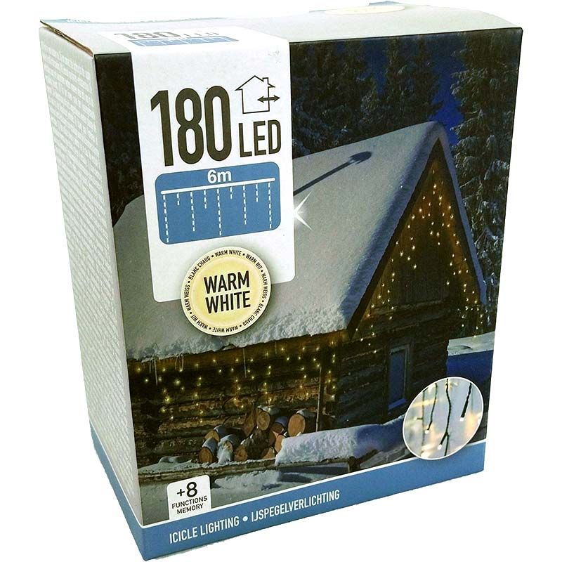 IJspegelverlichting met 180 warmwitte LED-lampjes
