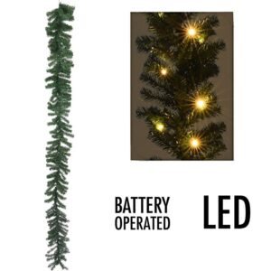 Kerstguirlande met 35 warmwitte LED-lampjes en timer, 270 cm