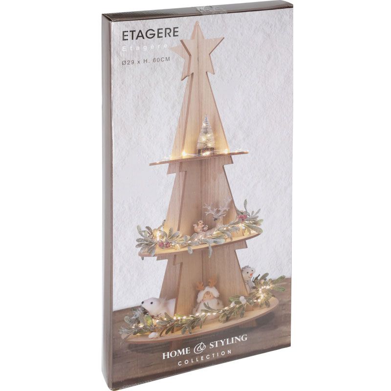 Extra productfoto: Houten Kerstetagère - 60 cm - Voor Kerstdecoratie