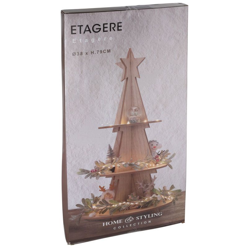 Extra productfoto: Houten Kerstetagère - 79 cm - Voor Kerstdecoratie