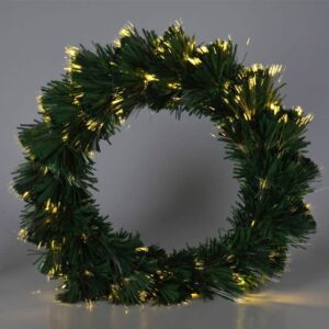 Productfoto: Verlichte Kerstkrans - 50 cm - Warm Wit - Op Batterijen