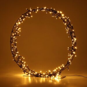 Productfoto: Verlichte Kerstkrans op Standaard - 40 cm - 200 LED