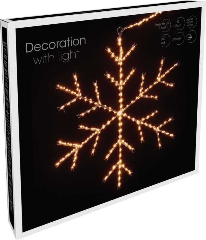 Extra productfoto: LED-Sneeuwvlok - 37 cm - 380 Micro-LED - Timer en Dimmer
