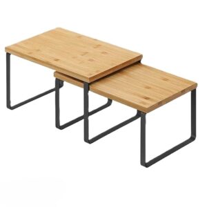 Productfoto: Ceruzo Keukenrekjes - Set van 2 - Bamboe en Metaal