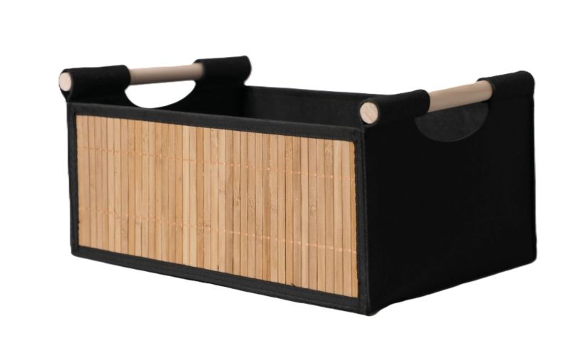 Extra productfoto: Ceruzo Bamboe Opbergmanden - Set van 3 - Naturel en Zwart