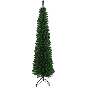 Productfoto: Smalle Kunstkerstboom - 180 cm - Groen - Metalen Standaard