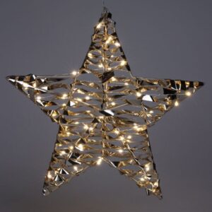 Goudkleurige kerstster van 40 cm met 60 warmwitte micro-LED-lampjes