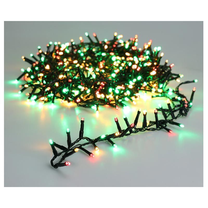 Productafbeelding bij driekleurige microcluster kerstverlichting, 800 LED en 16 meter