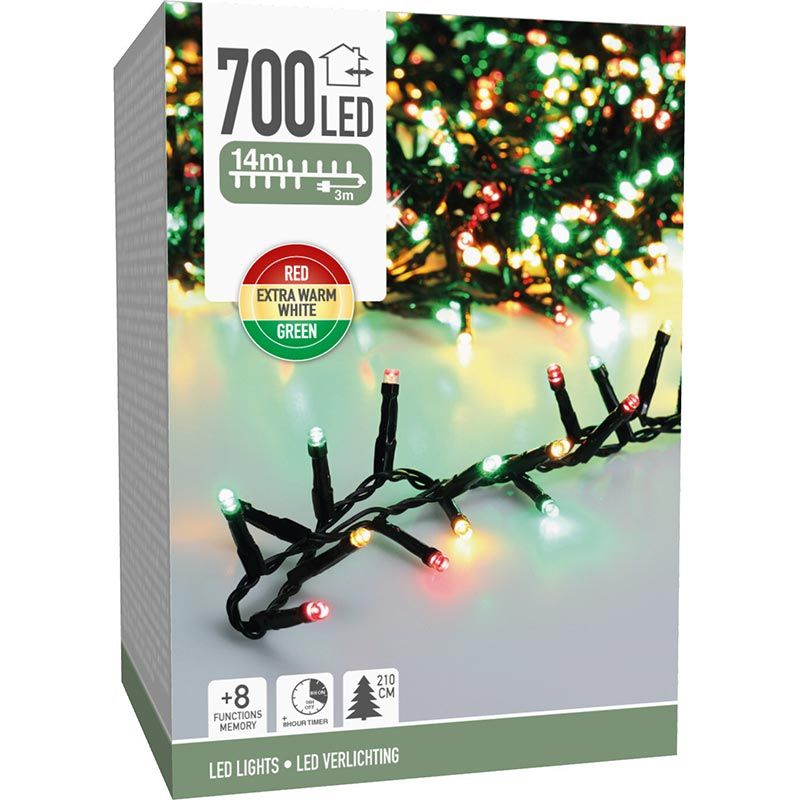 Microcluster 700 LED, 14 meter, rood, groen en extra warm wit — aanvullende productfoto