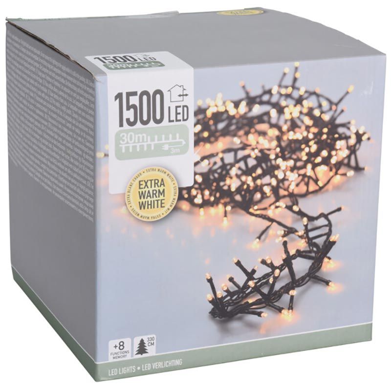 Microcluster 1500 LED, 30 meter, extra warm wit — aanvullende productafbeelding