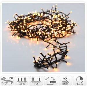Extra warmwitte microcluster kerstverlichting van 16 meter met 800 LED-lampjes