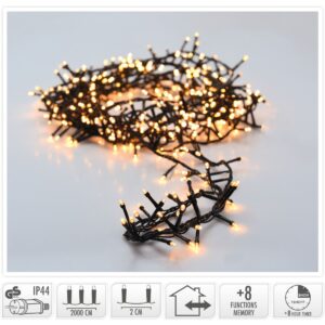 Microcluster kerstverlichting van 20 meter met 1000 extra warmwitte LED-lampjes