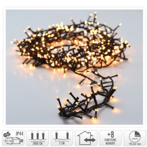 Warmwitte microcluster kerstverlichting van 30 meter met 1500 LED-lampjes