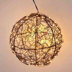 Metalen decoratiebal van 18 cm met 200 extra warmwitte micro-LED-lampjes