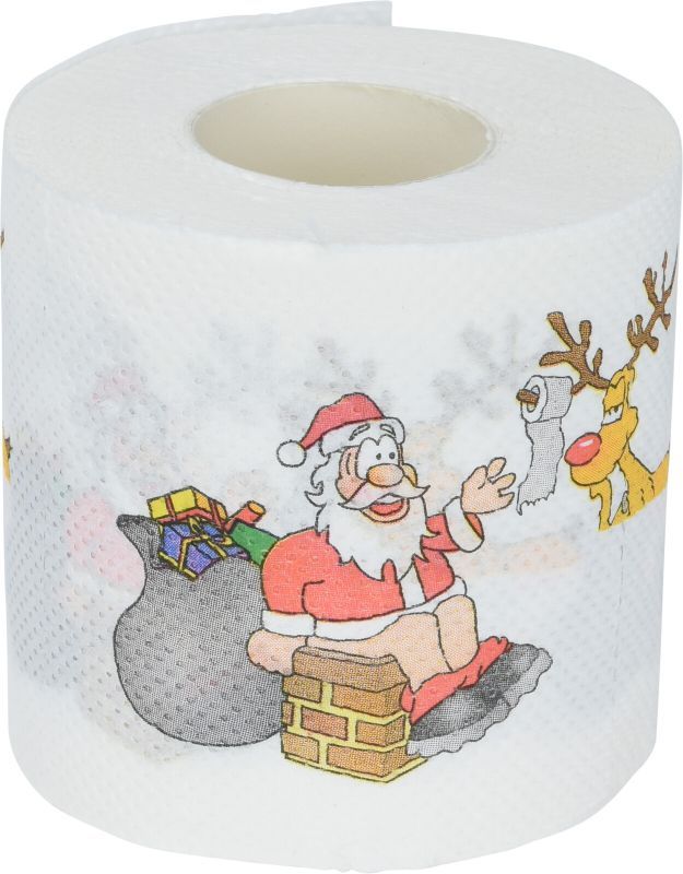 Toiletpapier met kerstprint uit de set van drie rollen — aanvullende productfoto