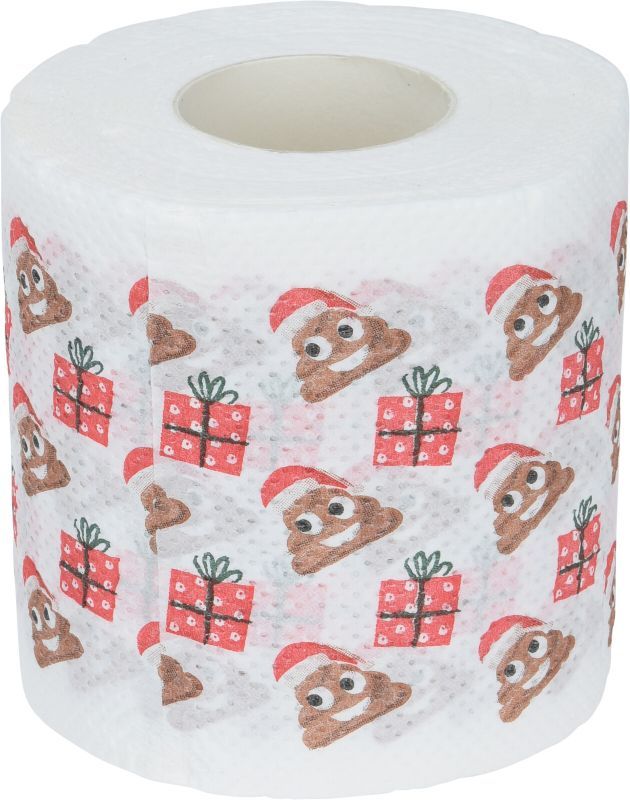 Kersttoiletpapier uit de set van drie rollen met verschillende kerstprints — aanvullende afbeelding