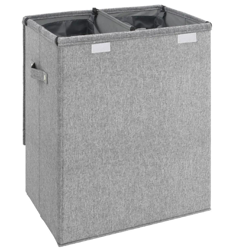 Inklapbare wasmand grijs 51 x 34,5 x 59 cm - Afbeelding 4