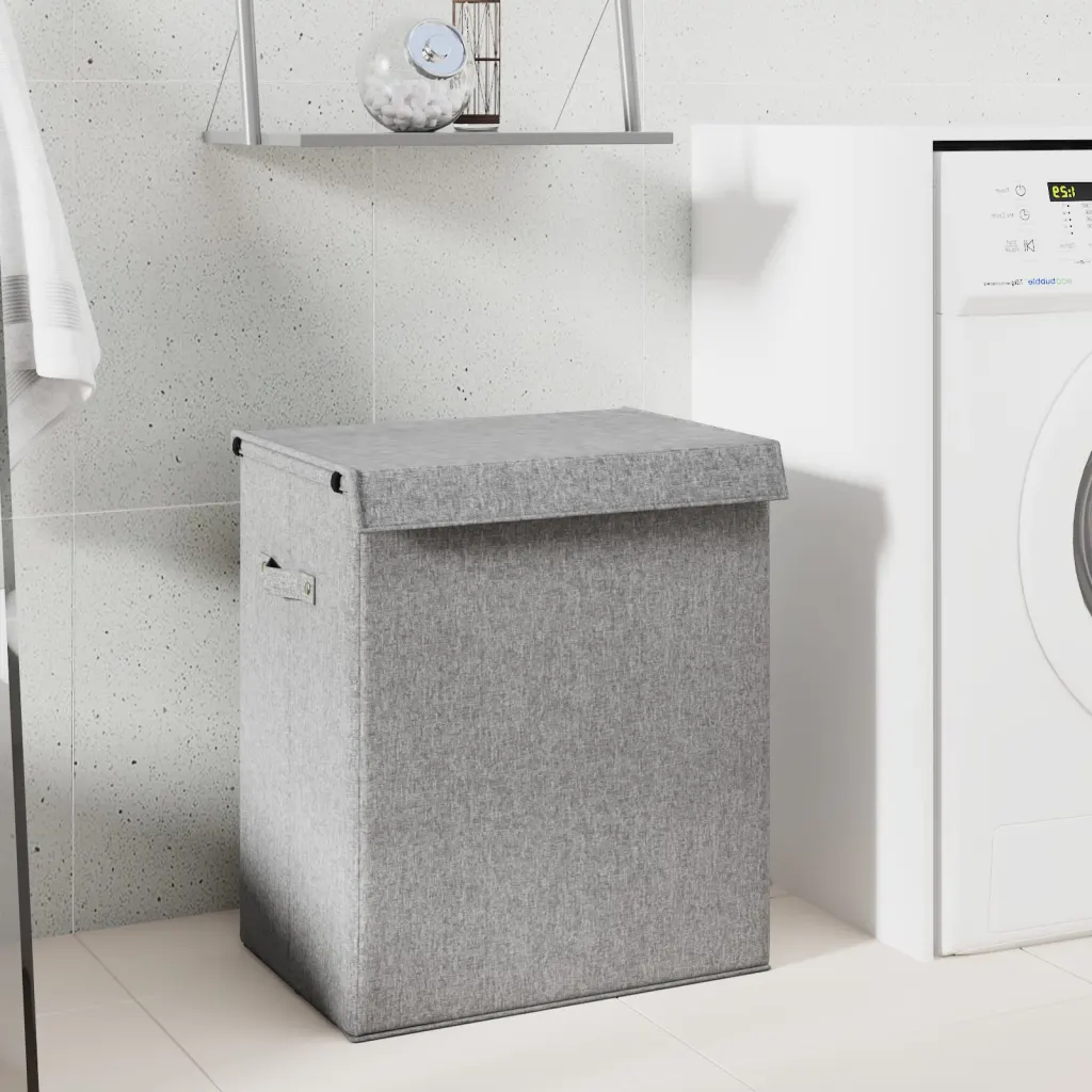 vidaXL Inklapbare wasmand grijs 51 x 34,5 x 59 cm