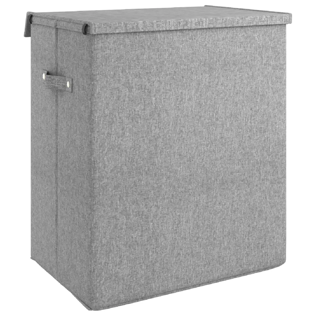 Inklapbare wasmand grijs 51 x 34,5 x 59 cm - Afbeelding 6