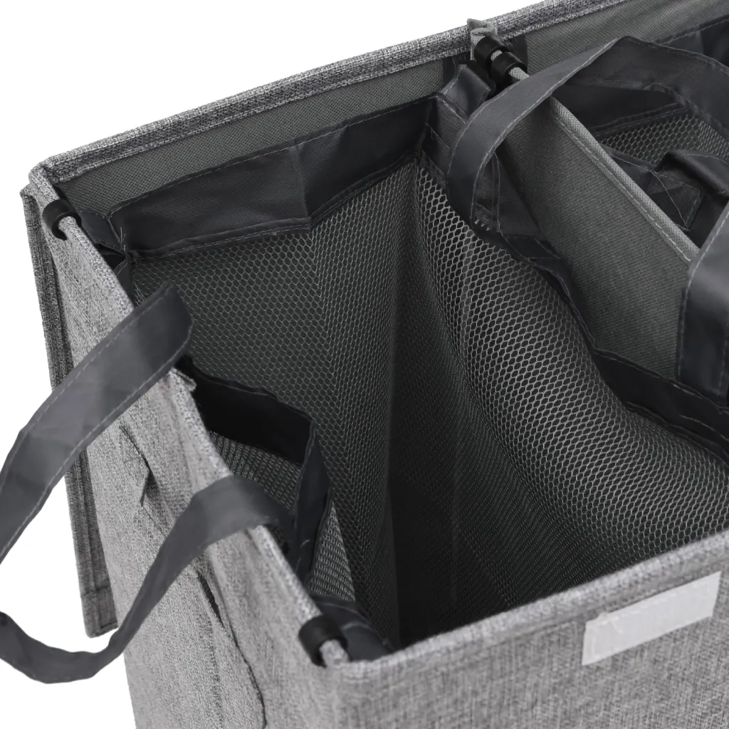Inklapbare wasmand grijs 51 x 34,5 x 59 cm - Afbeelding 8
