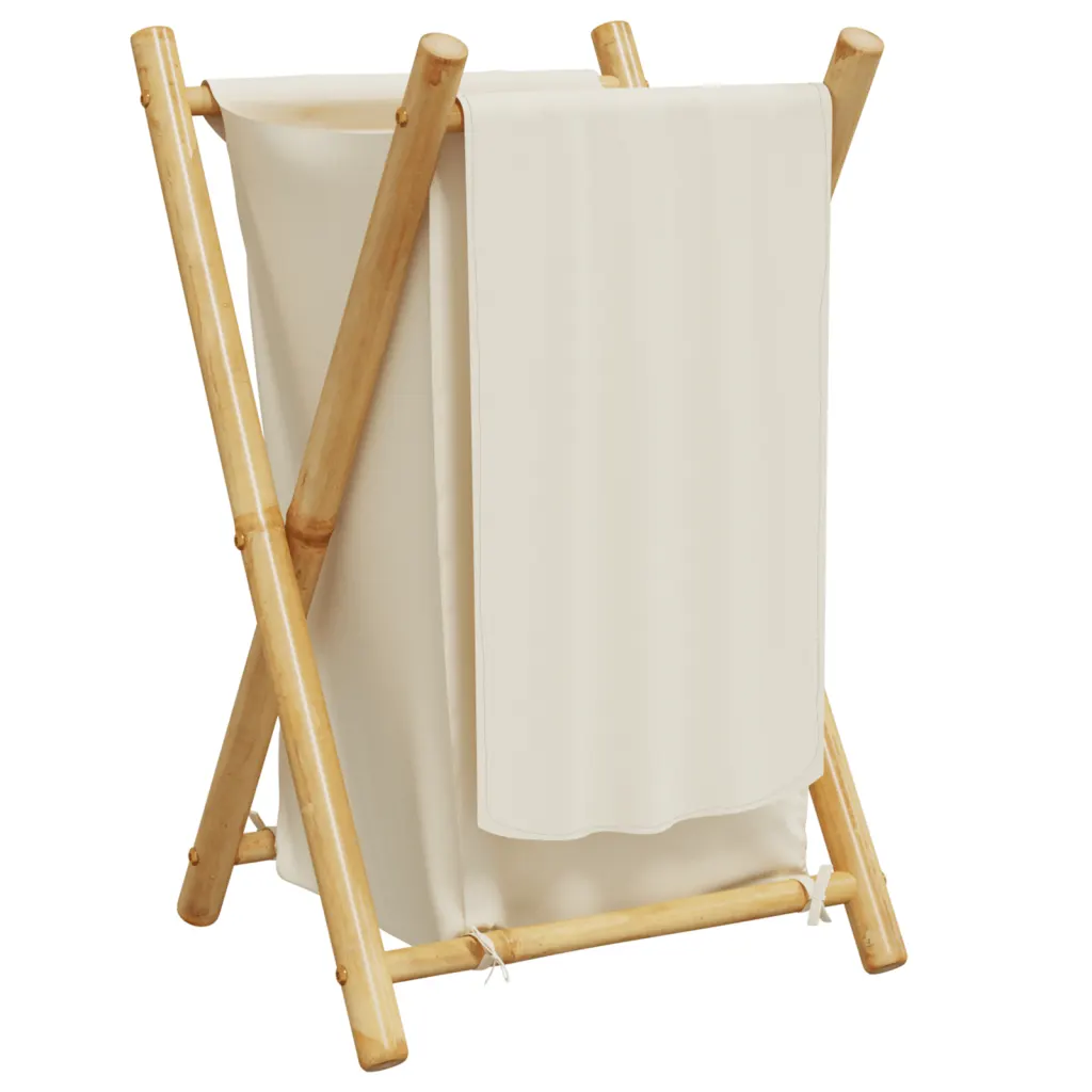 Wasmand bamboe crèmewit 41,5 x 36 x 63,5 cm - Afbeelding 5