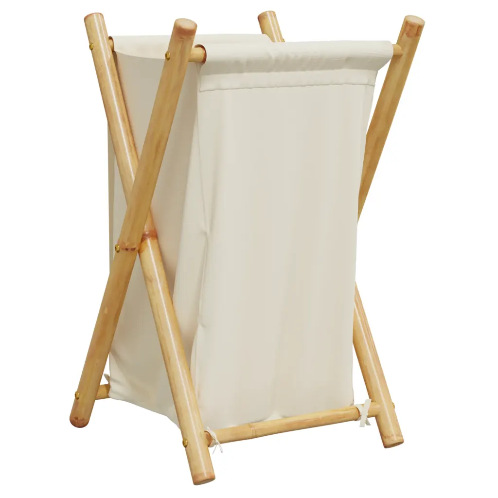 Wasmand bamboe crèmewit 41,5 x 36 x 63,5 cm - Afbeelding 2