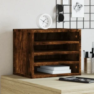 vidaXL Bureau-organizer gerookt eiken 36 x 26 x 29,5 cm