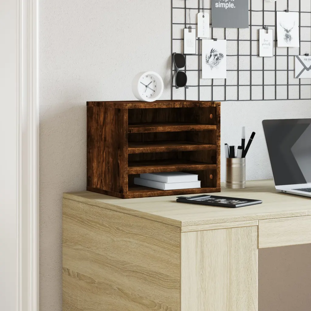 Bureau-organizer gerookt eiken 36 x 26 x 29,5 cm - Afbeelding 3