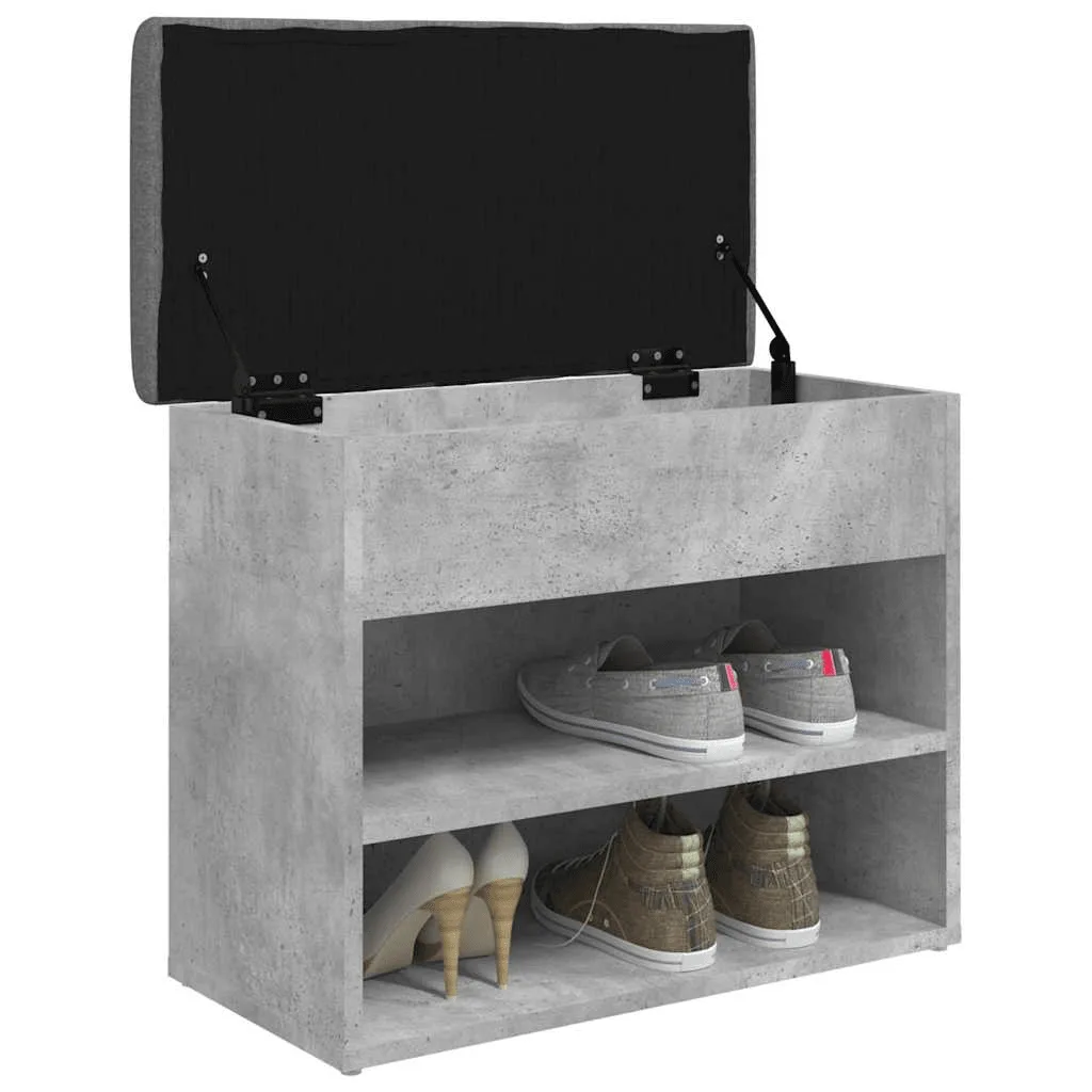 vidaXL Schoenenbank betongrijs 62 x 32 x 50 cm