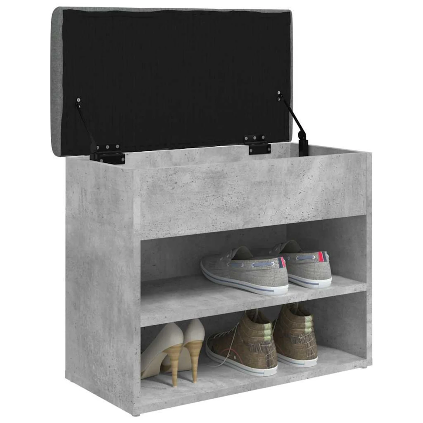 vidaXL Schoenenbank betongrijs 62 x 32 x 50 cm