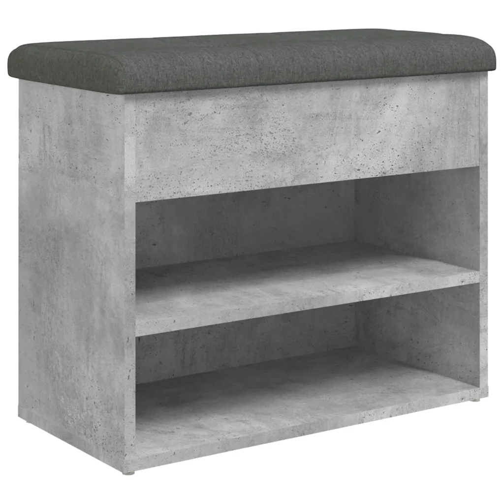 vidaXL Schoenenbank betongrijs 62 x 32 x 50 cm
