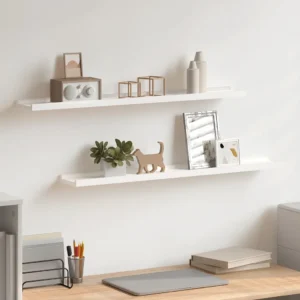 vidaXL Fotoplanken 2 stuks wit MDF 80 x 9 x 3 cm