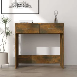 vidaXL Bureau met 2 lades gerookt eiken 80 x 40 x 75 cm