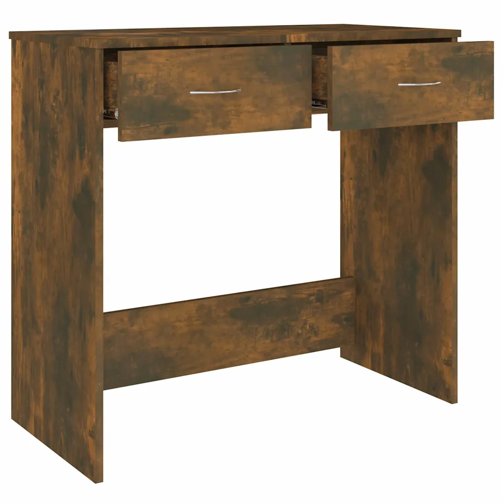 vidaXL Bureau met 2 lades gerookt eiken 80 x 40 x 75 cm