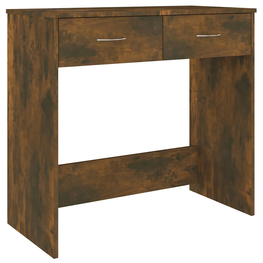 vidaXL Bureau met 2 lades gerookt eiken 80 x 40 x 75 cm