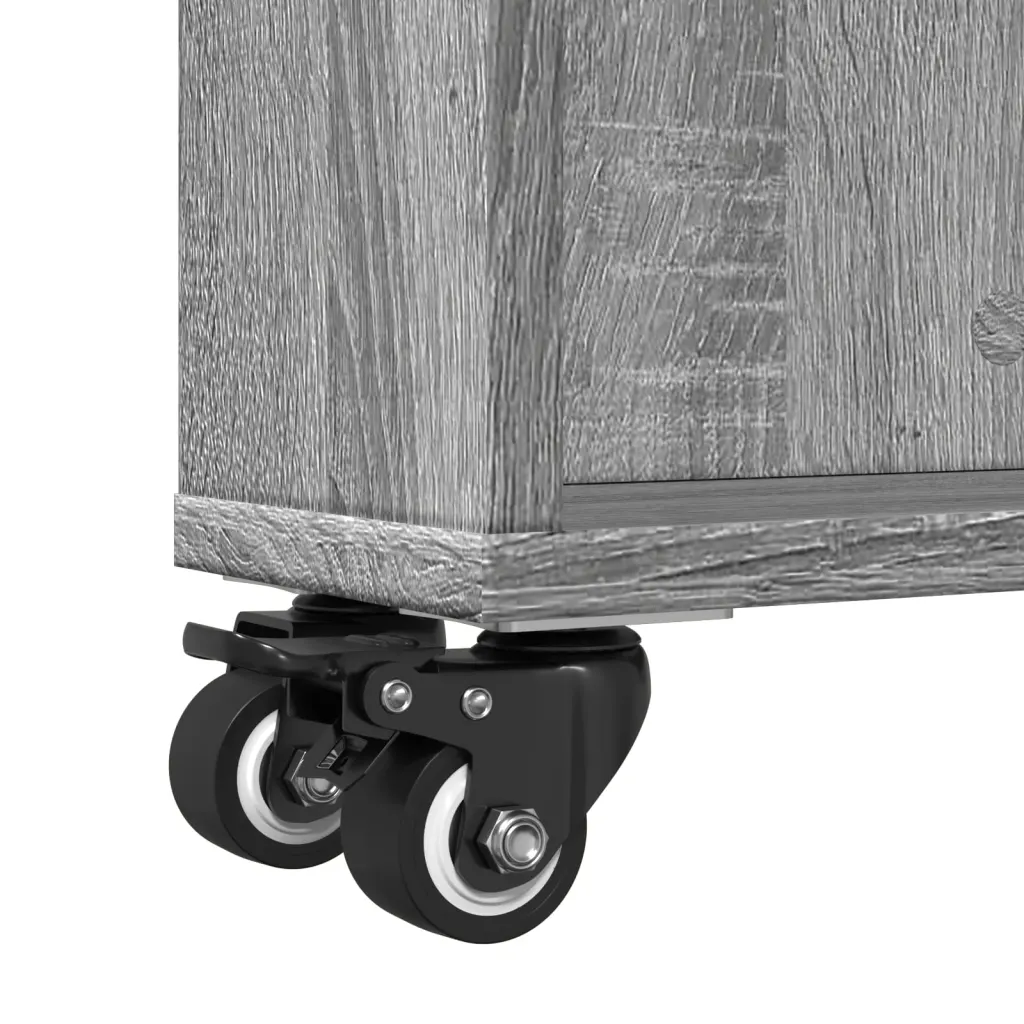 vidaXL Smalle opbergtrolley grijs sonoma eiken 48 x 13 x 68 cm