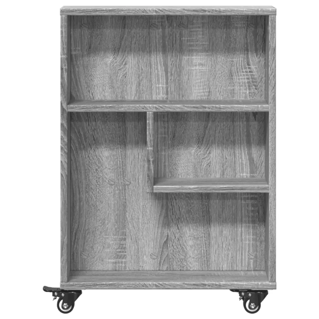 vidaXL Smalle opbergtrolley grijs sonoma eiken 48 x 13 x 68 cm