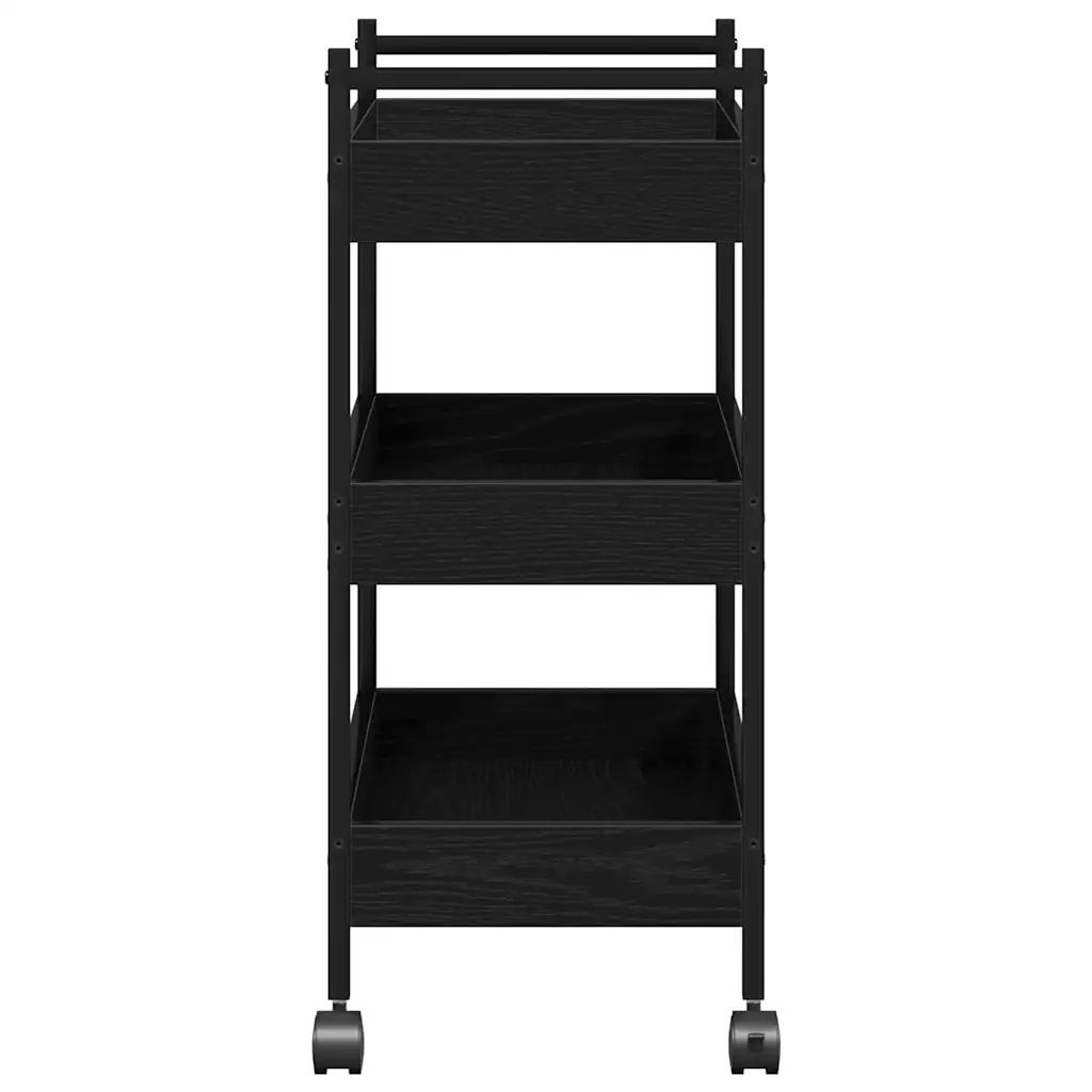 vidaXL Keukentrolley zwart eiken 50 x 30 x 70 cm