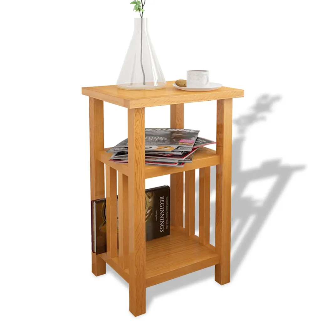 Bijzettafel met tijdschriftenschap eiken 27 x 35 x 55 cm - Afbeelding 2