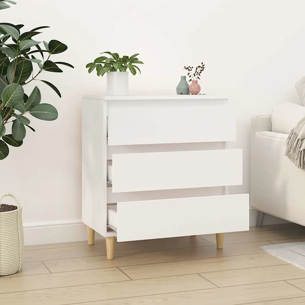 Dressoir met 3 lades wit 60 x 35 x 70 cm - Afbeelding 3