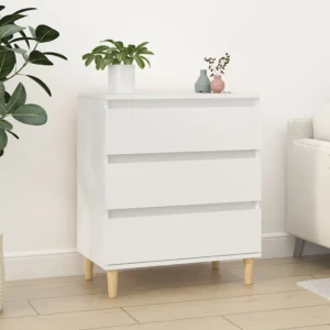 vidaXL Dressoir met 3 lades wit 60 x 35 x 70 cm