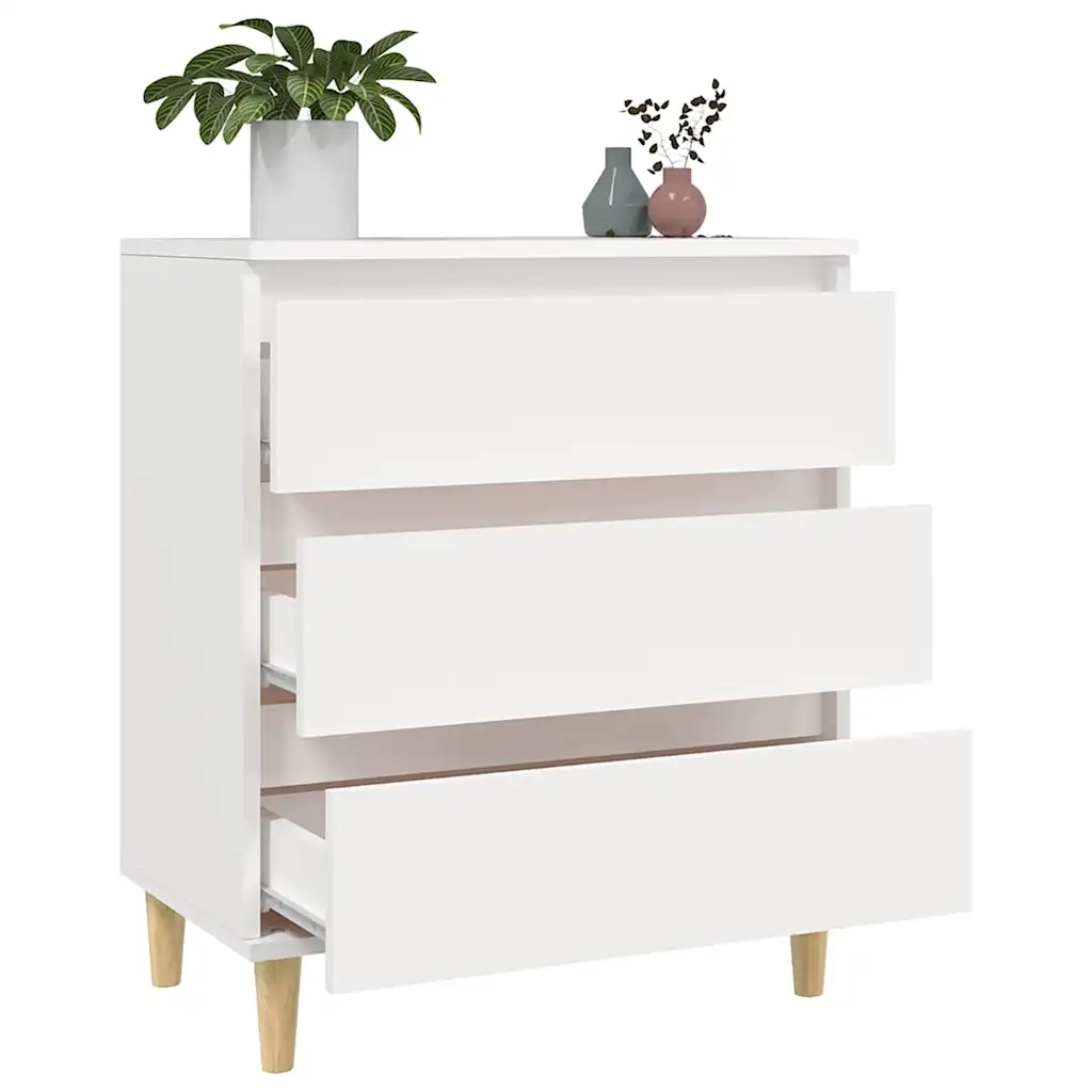 Dressoir met 3 lades wit 60 x 35 x 70 cm - Afbeelding 8