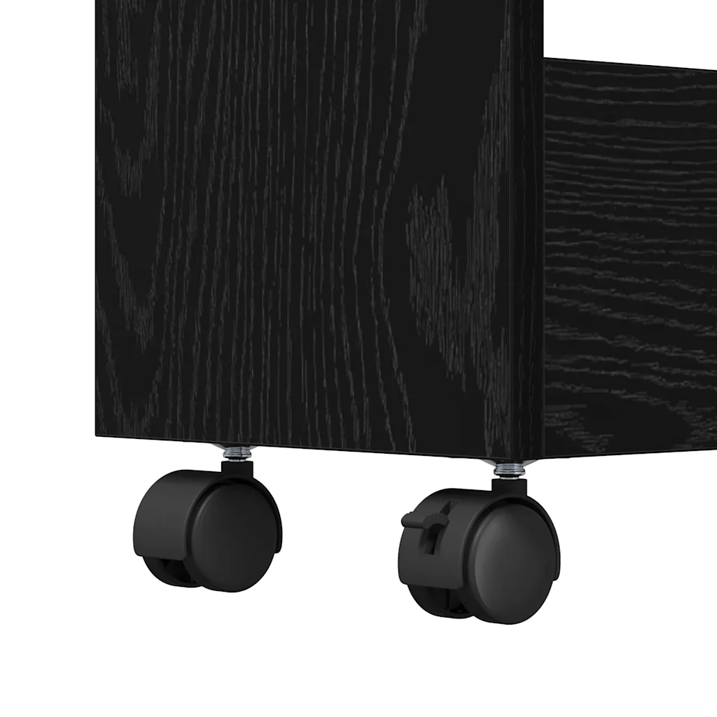 Smalle opbergtrolley zwart eiken 60 x 22 x 80 cm - Afbeelding 8