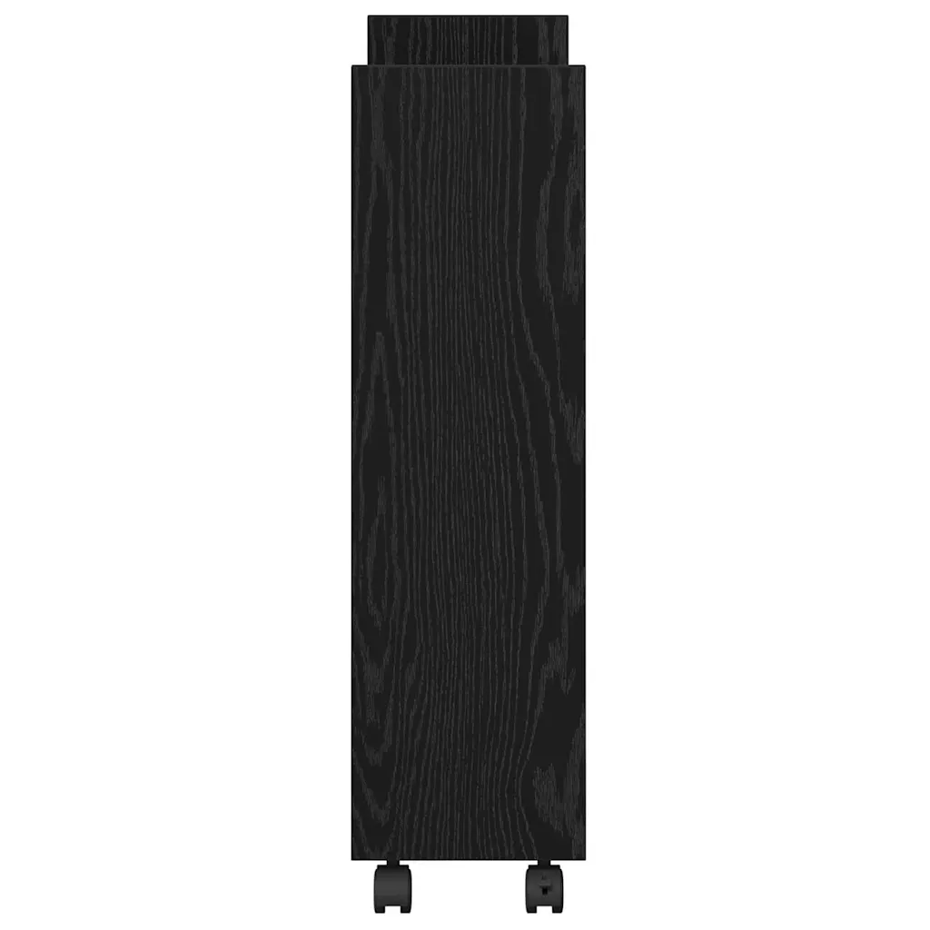 vidaXL Smalle opbergtrolley zwart eiken 60 x 22 x 80 cm